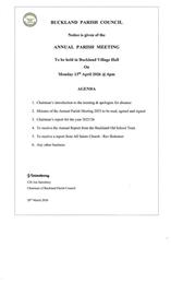 Buckland Annual Parish Meeting